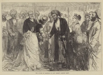 De sultan van Zanzibar op het tuinfeest van Lady Frere